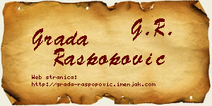 Grada Raspopović vizit kartica